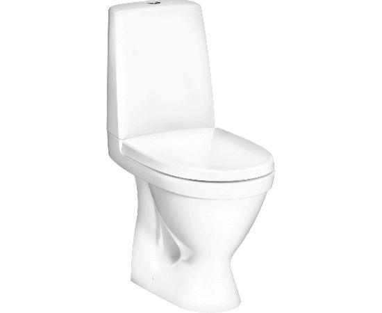 Gustavsberg pods ar QR/SC vāku Skandic, 345x650 mm, horizontāls izvads, pievads no apakšas, 4/2l, balts Напольные унитазы