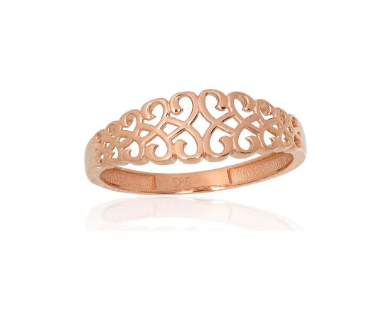 Zelta gredzens #1101203(Au-R), Sarkanais Zelts 585°, Izmērs: 16.5, 1.24 gr. Sieviešu