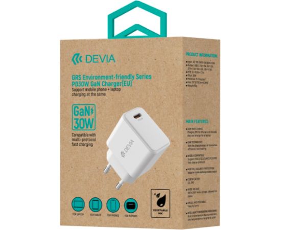 Devia GRS EA457 GaN PD 30W 3арядное устройство USB-C