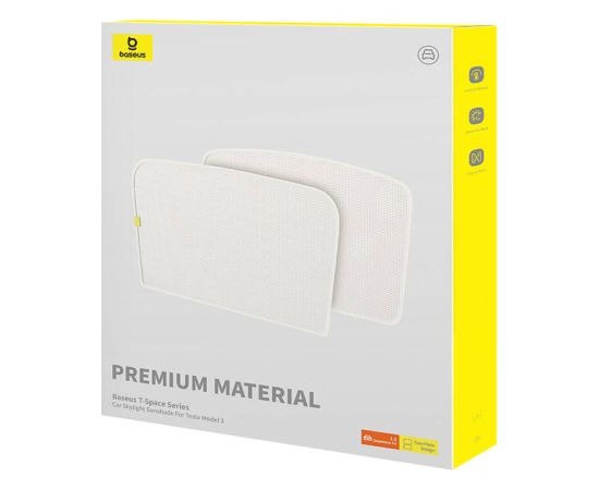 Car Skylight Sunshade Single Layer Version Baseus T-Space for Tesla Model 3  (white) Citi auto piederumi