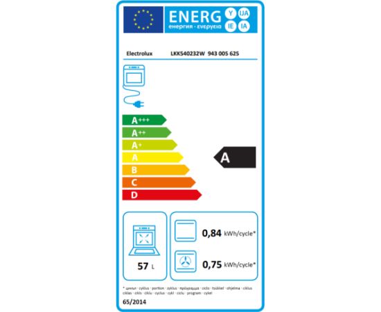 Electrolux LKK540232W Gāzes plīts 500.sērijas 50cm Balta