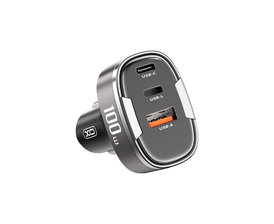XO CC61 Auto lādētājs 100W USB /  USB-C / Lightning