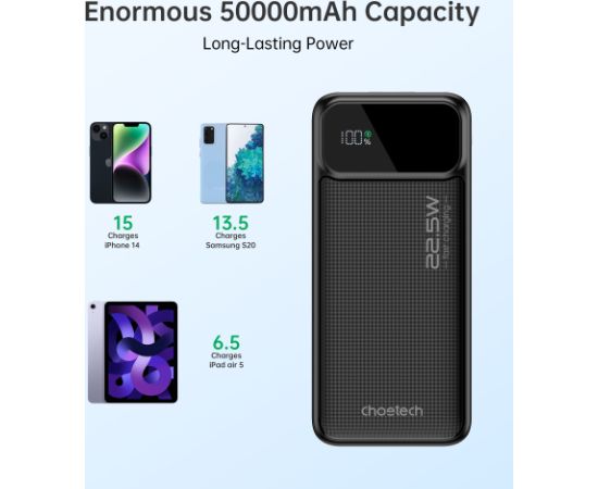 Внешний аккумулятор Power Bank Choetech B732 22.5W 50000mAh черный