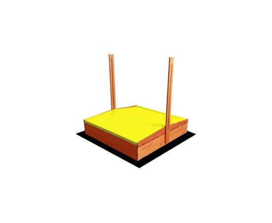 4IQ Impregnēta koka smilšu kaste ar dzelteno jumtiņu, 140x140 cm Smilšu kastes