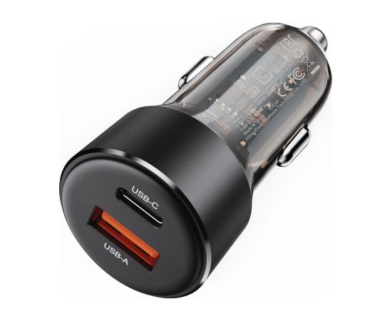 Acefast B12 auto lādētājs 60W USB-A | USB-C - melns