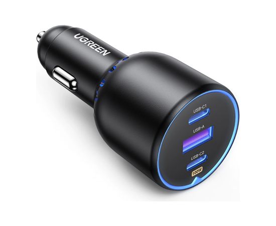Ugreen CD293 auto lādētājs 2x USB-C PD un 1x USB-A 130W - melns Telefonu lādētāji 220v