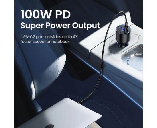 Ugreen CD293 auto lādētājs 2x USB-C PD un 1x USB-A 130W - melns Telefonu lādētāji 220v