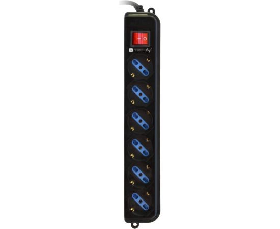 Techly Power Strip 6 Sockets Black with VDE Plug IUPS-PCP-6V
