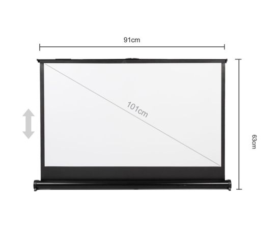 Maclean Portable Projection Screen Compact 40" 16:9 Free-Standing Office Cinema Matt White Home