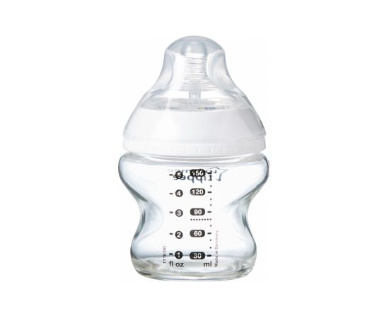 TOMMEE TIPPEE barošanas pudelīte stikla CTN 150ml 0m+ 42243791