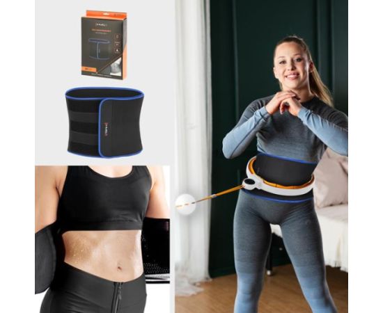 Komplekts SET HULA HOOP MAGNETIC WHITE/ORANGE HHM21 WITH WEIGHT + COUNTER HMS + SLIMMING BELT BR1313 Vingrošanas riņķi