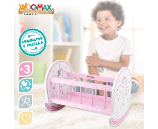 Polesie Dabīgā koka šūpošanas gultiņa lellēm no 30 līdz 40 cm 3+ CB46474