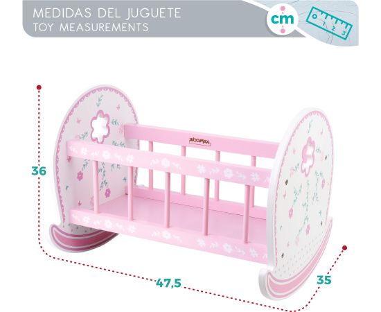 Polesie Dabīgā koka šūpošanas gultiņa lellēm no 30 līdz 40 cm 3+ CB46474
