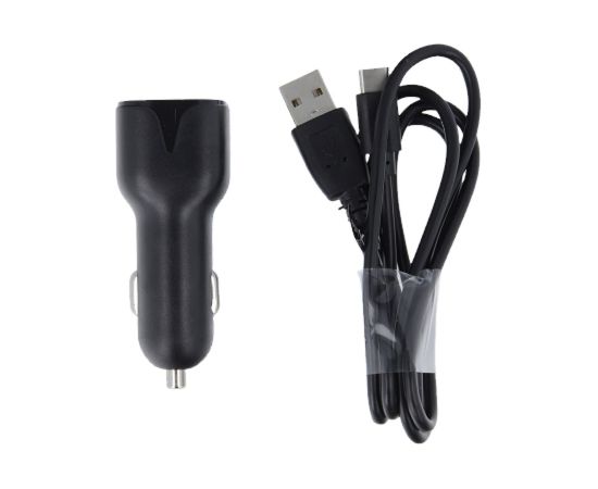 Maxpower Car Charger MXCC-01 1xUSB 2.1A + Type-C Cable By Maxlife Black Telefonu lādētāji 12v Automašīnām