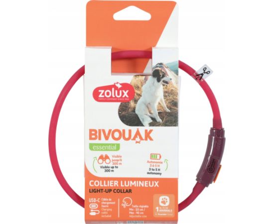 Zolux ZOLUX Obroża LED dla szczeniąt i małych psów świecąca silikon BIVOUAK czer
