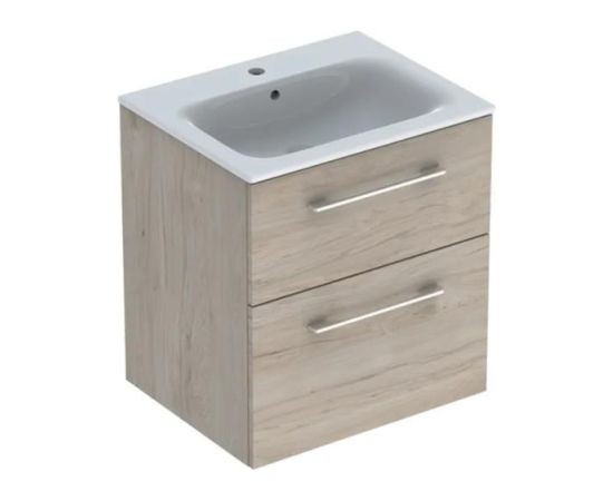 Geberit izlietnes un skapīša komplekts Selnova Square, 600x480 mm, h=652 mm, 2A, light hickory