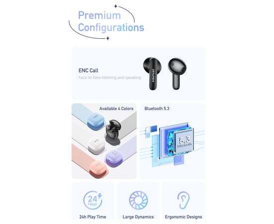Wireless headphones Awei T68 white