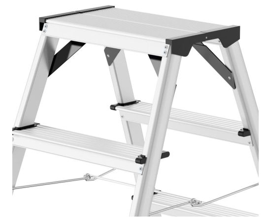 Hailo Kāpnes divpusējās D60 StandardLine / alumīnija / 2x7 pakāpieni
