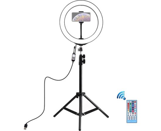 Puluz LED Ring Lamp 26 cm With Desktop Tripod Mount Up To 1.1m, Phone Clamp, USB