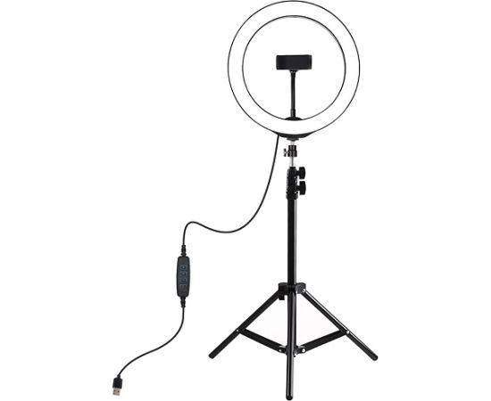 Puluz LED Ring Lamp 26 cm With Desktop Tripod Mount Up To 1.1m, Phone Clamp, USB