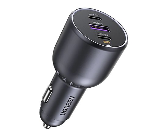 Ugreen EC705 auto lādētājs 130W 2x USB-C 1x USB-A - pelēks