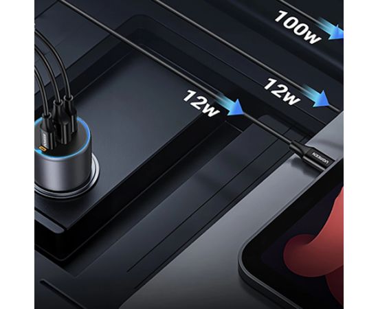 Ugreen EC705 auto lādētājs 130W 2x USB-C 1x USB-A - pelēks