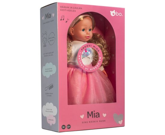 bo. Интерактивная кукла "Mia" (разговаривает на эстонском языке), 40 см