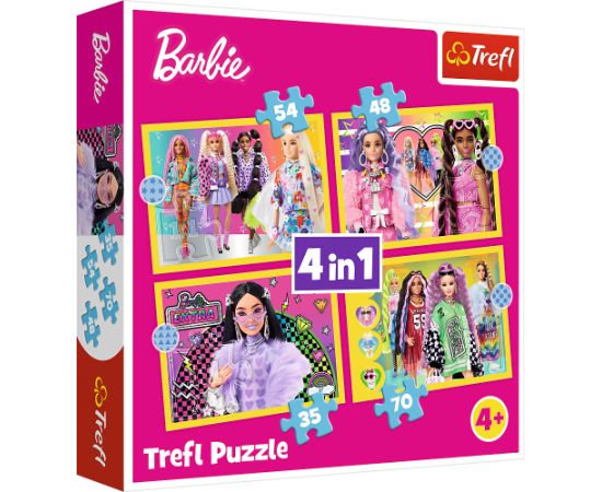 Mattel TREFL BARBIE Комплект пазлов 4в1