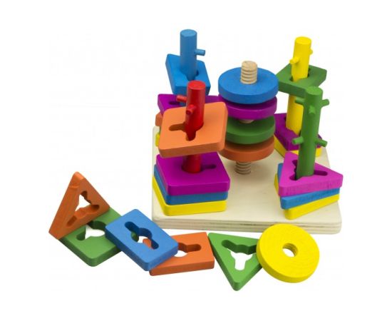 Koka rotaļlieta-sortieris 5 torņi 7550 Игрушки для малышей