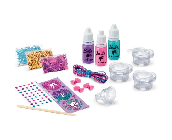 Mattel BARBIE Комплект для макияжа "Sparkling Sweet Heart Lip Gloss Lockets"