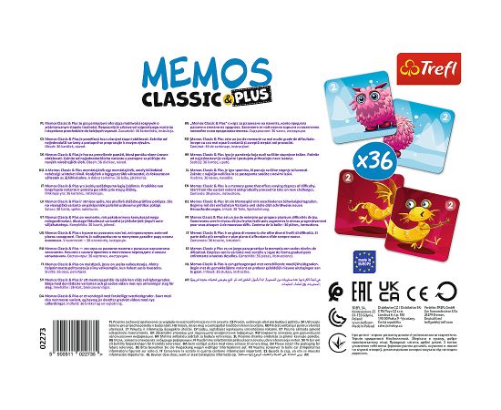 TREFL Memo Classic Plus Piemīlīgie monstriņi