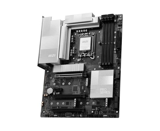 Mainboard MSI Intel Z890 LGA1851 ATX Memory DDR5 Memory slots 4 1xPCI-Express 4.0 1x 2xPCI-Express 4.0 4x	 1xPCI-Express 5.0 16x 4xM.2 1xHDMI 1xDisplayPort 4xUSB 2.0 3xUSB 3.2 1xUSB-C 1xUSB-C w/Thunderbolt 1xPS/2 1xRJ45 3xAudio port PROZ890-PWIFI Mātes plates