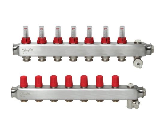 Danfoss SSM-7F kolektors ar plūsmas mērierīci, 7+7,1"