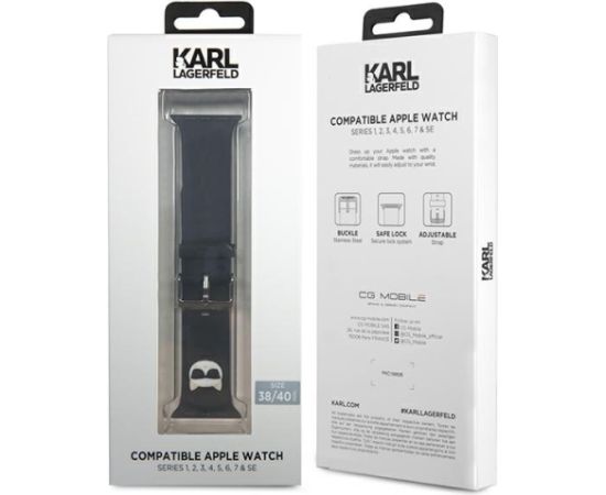 Karl Lagerfeld Choupette Head ремешок для часов Apple Watch 38mm | 40mm | 41mm черный