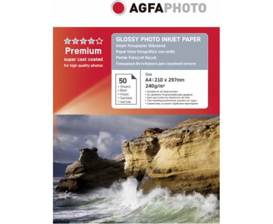 Agfaphoto fotopapīrs A4 Premium Glossy 240g 50 lapas (AP24050A4N)