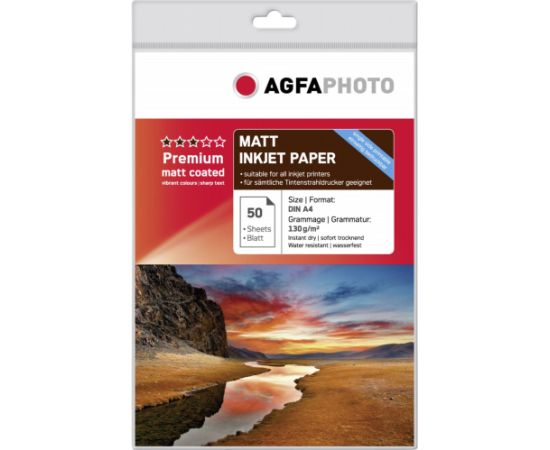 Agfaphoto fotopapīrs A4 Premium, matēts, 130g 50 lapas