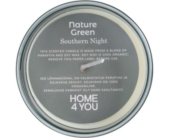 Scented candle in glass NATURE GREEN H9,5cm, Southern Night