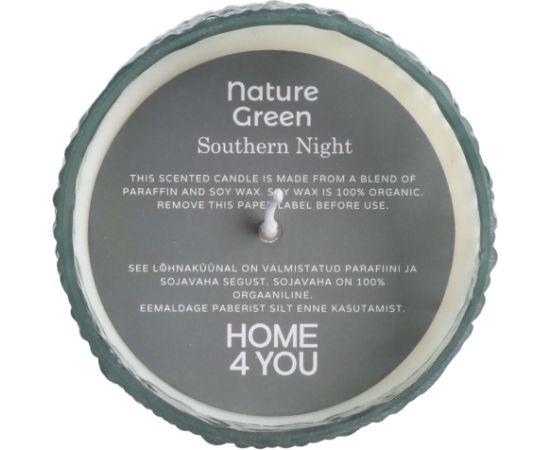 Scented candle in glass NATURE GREEN H13cm, Southern Night