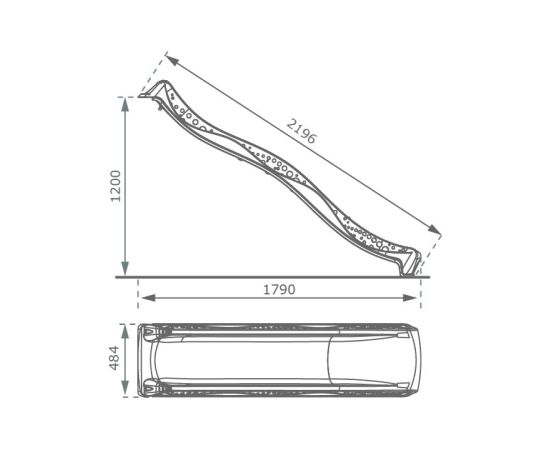 4IQ Zaļš slidkalniņš, 220 cm Детские площадки