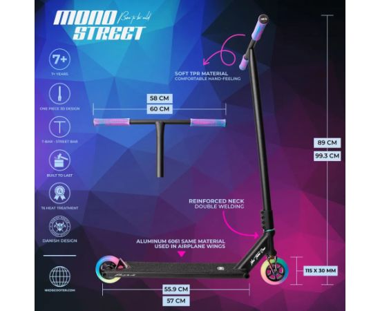 Triku skrejritenis NKD Mono 89 cm Melns Neo Skrejriteņi