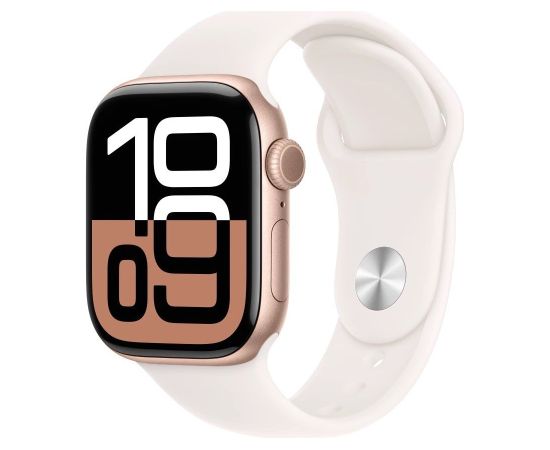 Apple Watch Series 10 Viedpulkstenis 46 mm / GPS / Cellular / Rose Gold Aluminium / Light Blush Sport Band / S-M