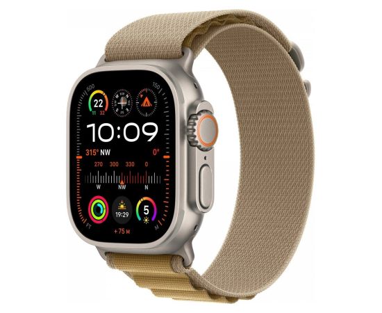 Apple Watch Ultra 2 Viedpulkstenis 49mm / GPS / Cellular / Natural Titanium / Tan Alpine Loop / M