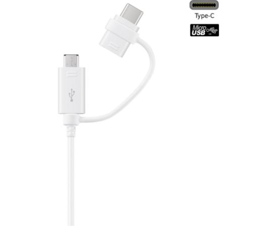 Samsung EP-DG930DWE USB 2in1 Cable Type-C & Micro USB Datu un Uzlādes Kabelis 1.5m Balts (OEM)