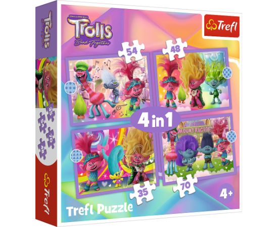 TREFL TROLLS Комплект пазлов "Тролли 3" 4в1