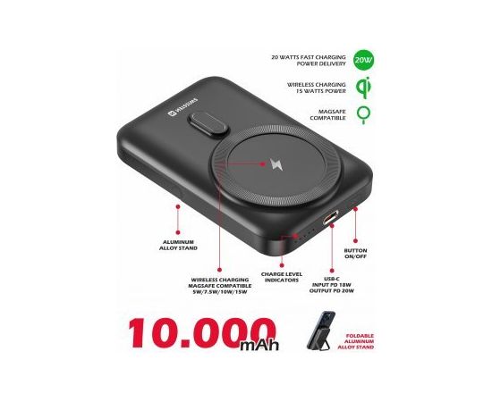 Swissten Power Bank PD 20W (совместим с MagSafe) 10000mAh