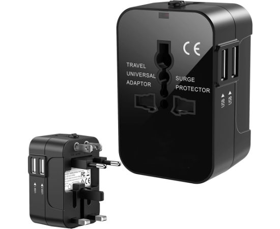 Fusion lādētāja adapteris UK | US | US | AU | CH | EU | USB 2.1A | (220V) melns