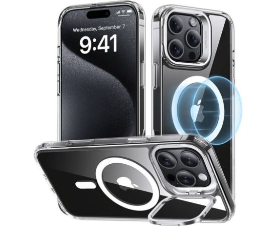 ESR Classic Hybrid (HaloLock) case with stand for iPhone 16 Pro Max (transparent)