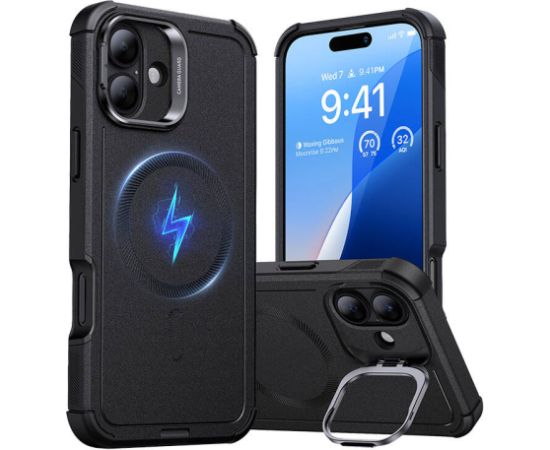 Cyber Tough (HaloLock) ESR case with stand for iPhone 16 Plus (black)