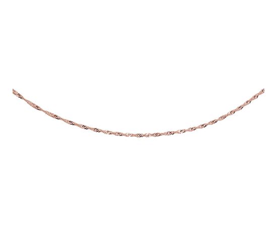 Zelta ķēdīte Singapūra 1.5 mm, dimantu apstrādājums #1400046(Au-R), Sarkanais Zelts 585°, garums: 42 cm, 1.68 gr.