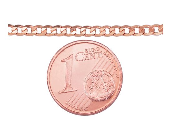 Zelta ķēdīte Kartjē 2.3 mm, dimantu apstrādājums #1400037(Au-R), Sarkanais Zelts 585°, garums: 45 cm, 4.49 gr.